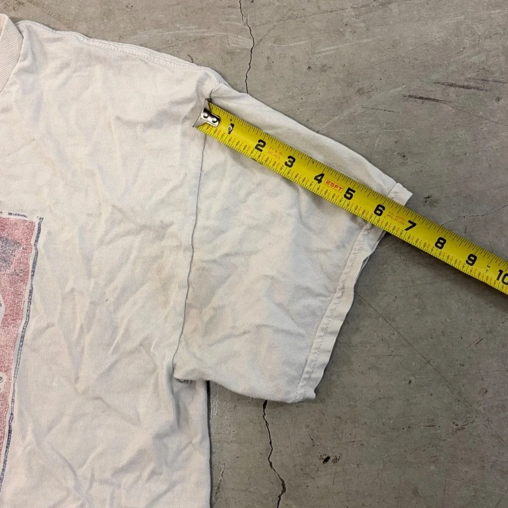 Budweiser King of Beers Graphic T-Shirt Mens Large White Distressed Beer Promo